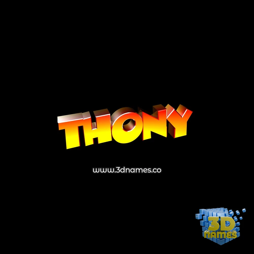 thony in Black Background style - 3D name wallpaper