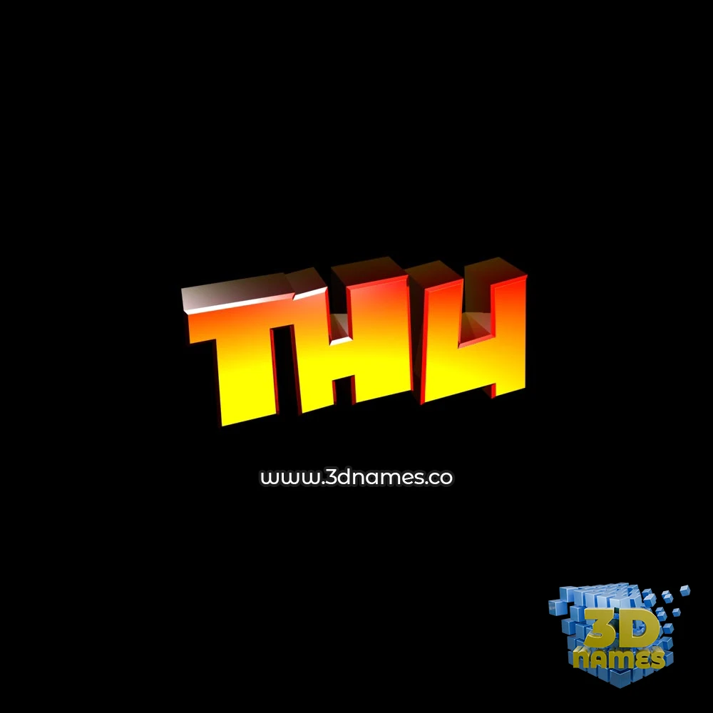 thu in Black Background style - 3D name wallpaper