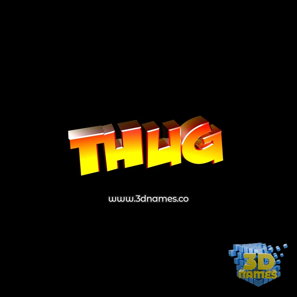 thug in Black Background style - 3D name wallpaper