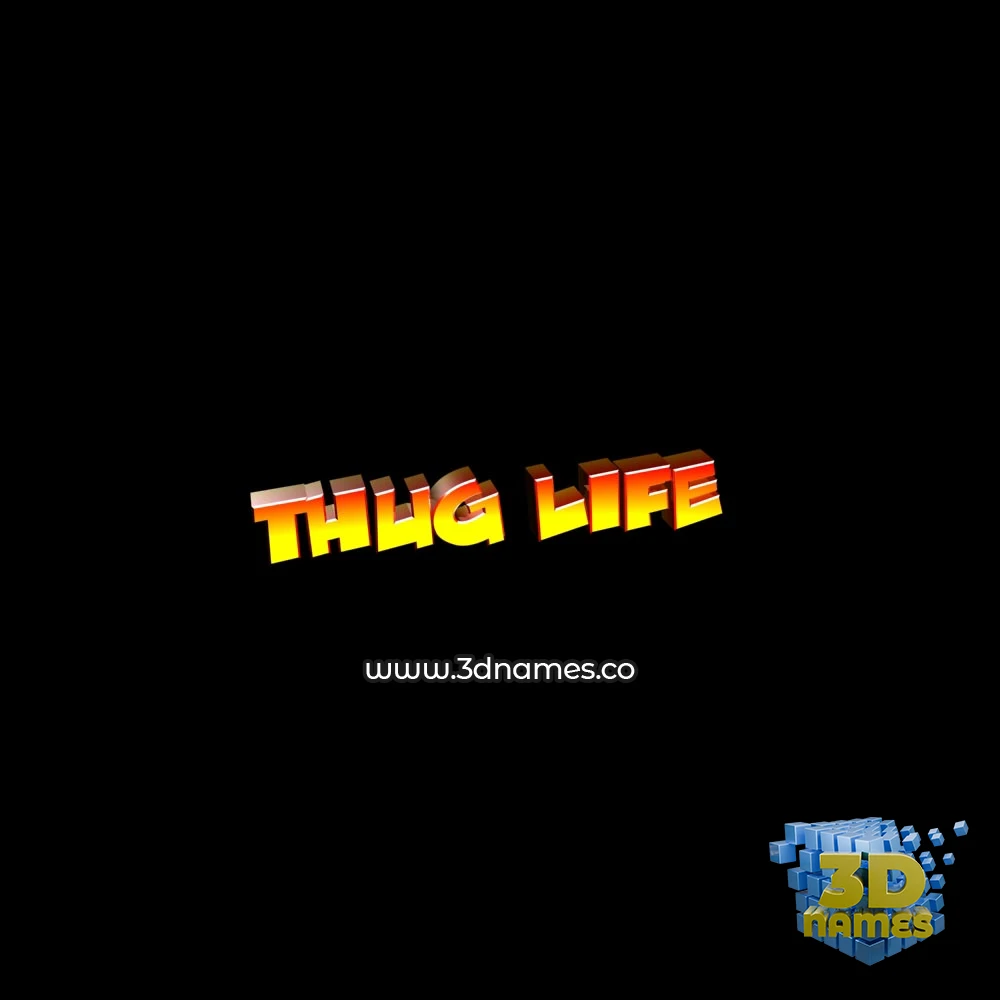 thug life in Black Background style - 3D name wallpaper
