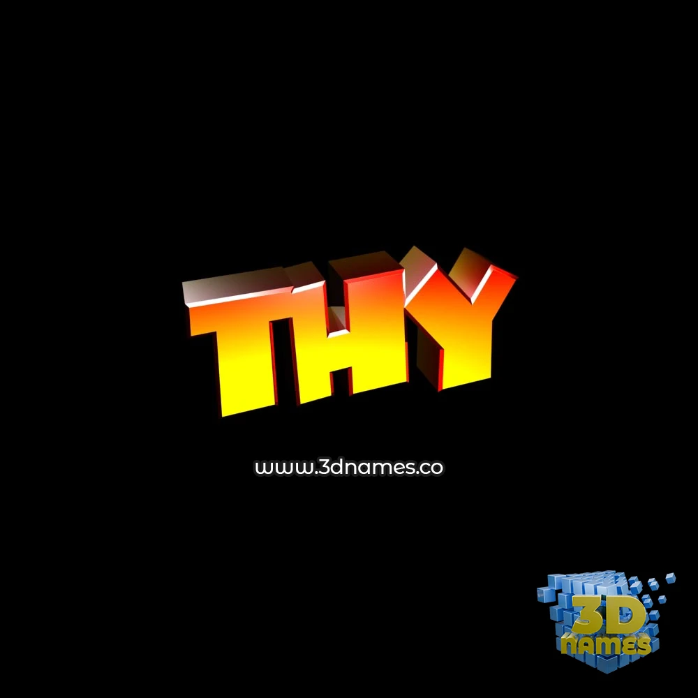 thy in Black Background style - 3D name wallpaper