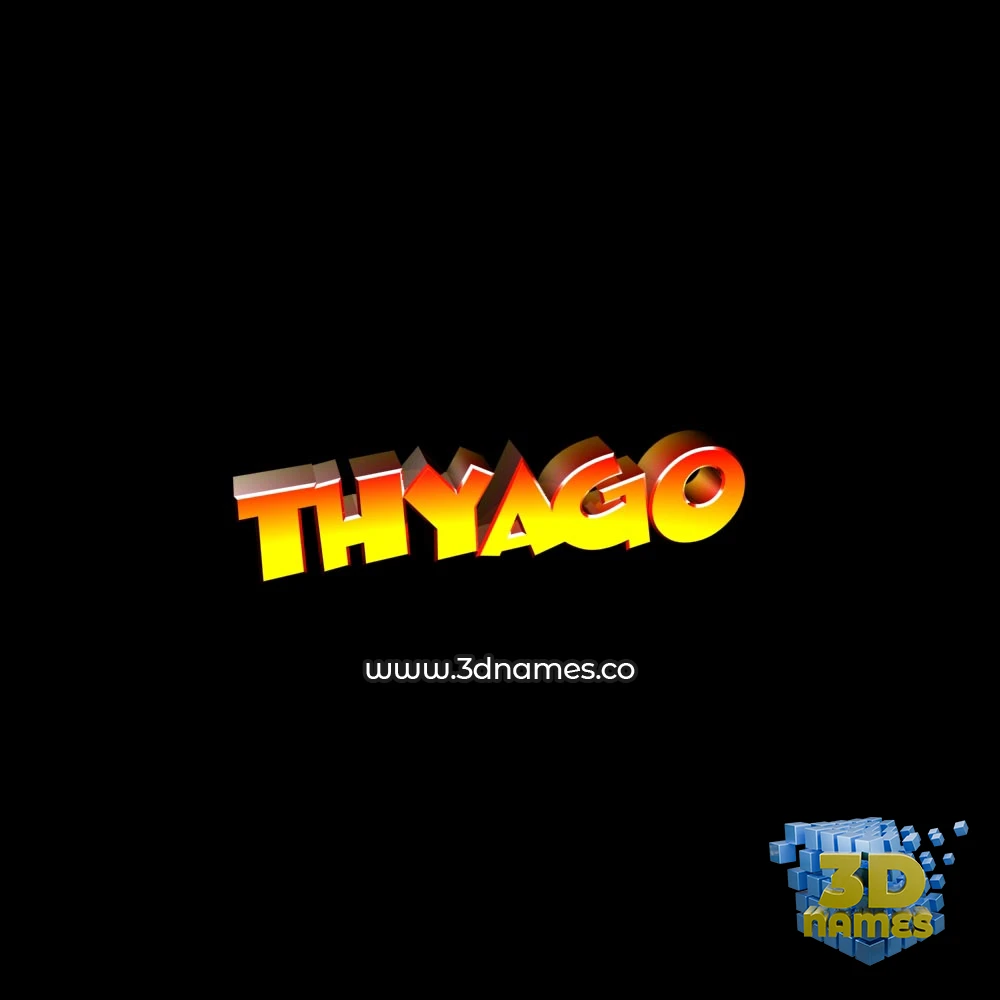 thyago in Black Background style - 3D name wallpaper