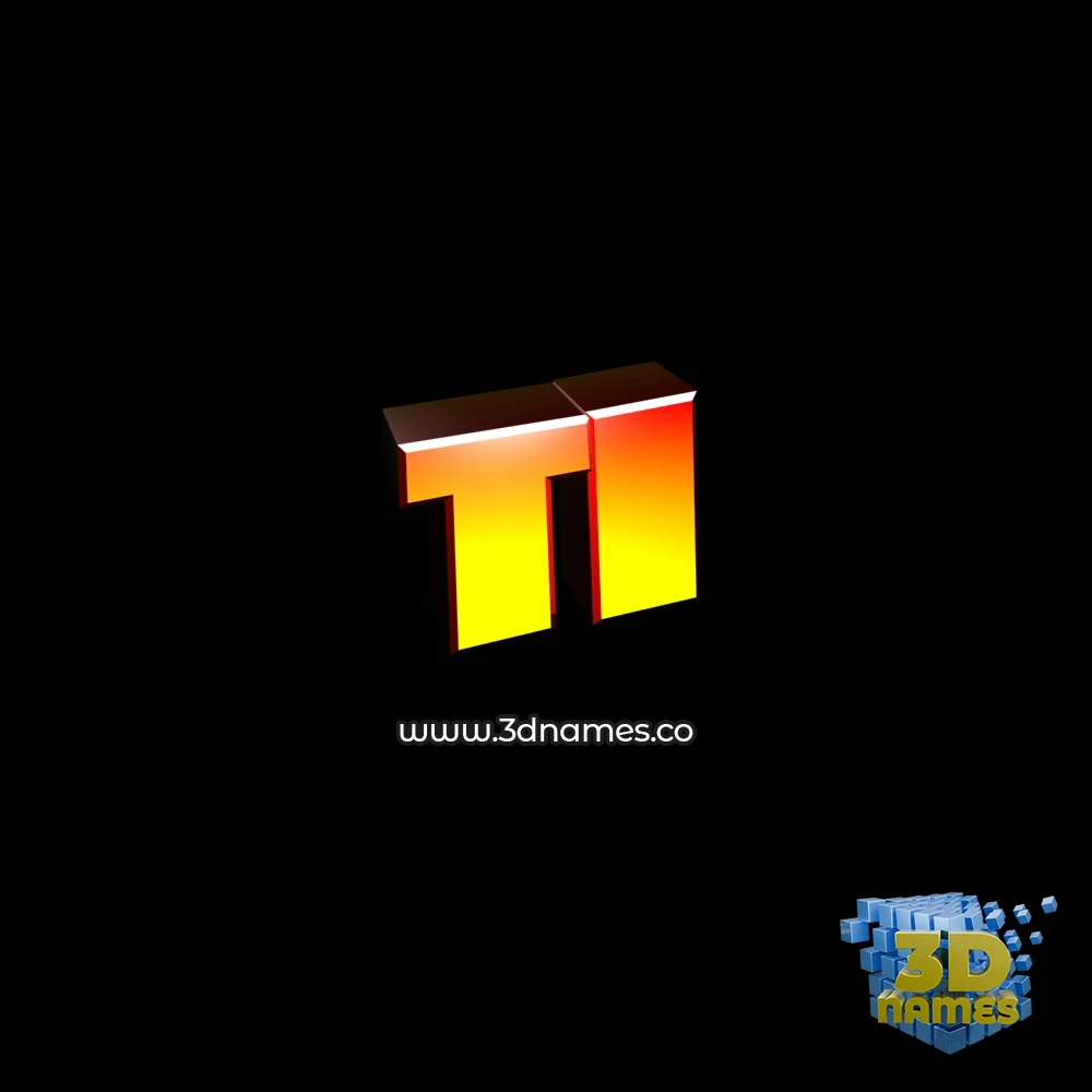 ti in Black Background style - 3D name wallpaper