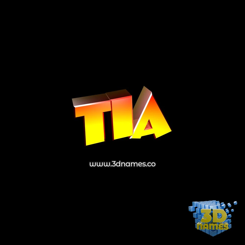 tia in Black Background style - 3D name wallpaper