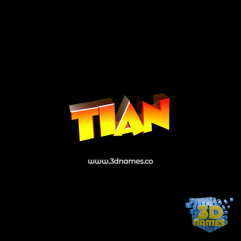 tian in Black Background style - 3D name wallpaper