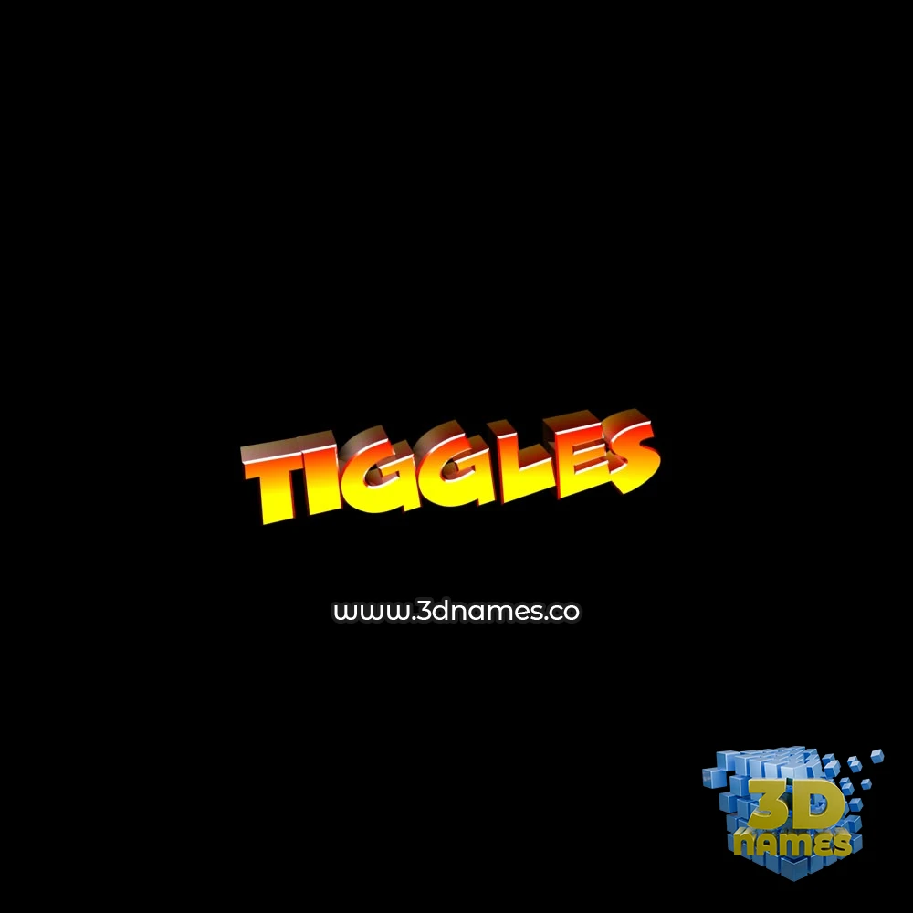 tiggles in Black Background style - 3D name wallpaper