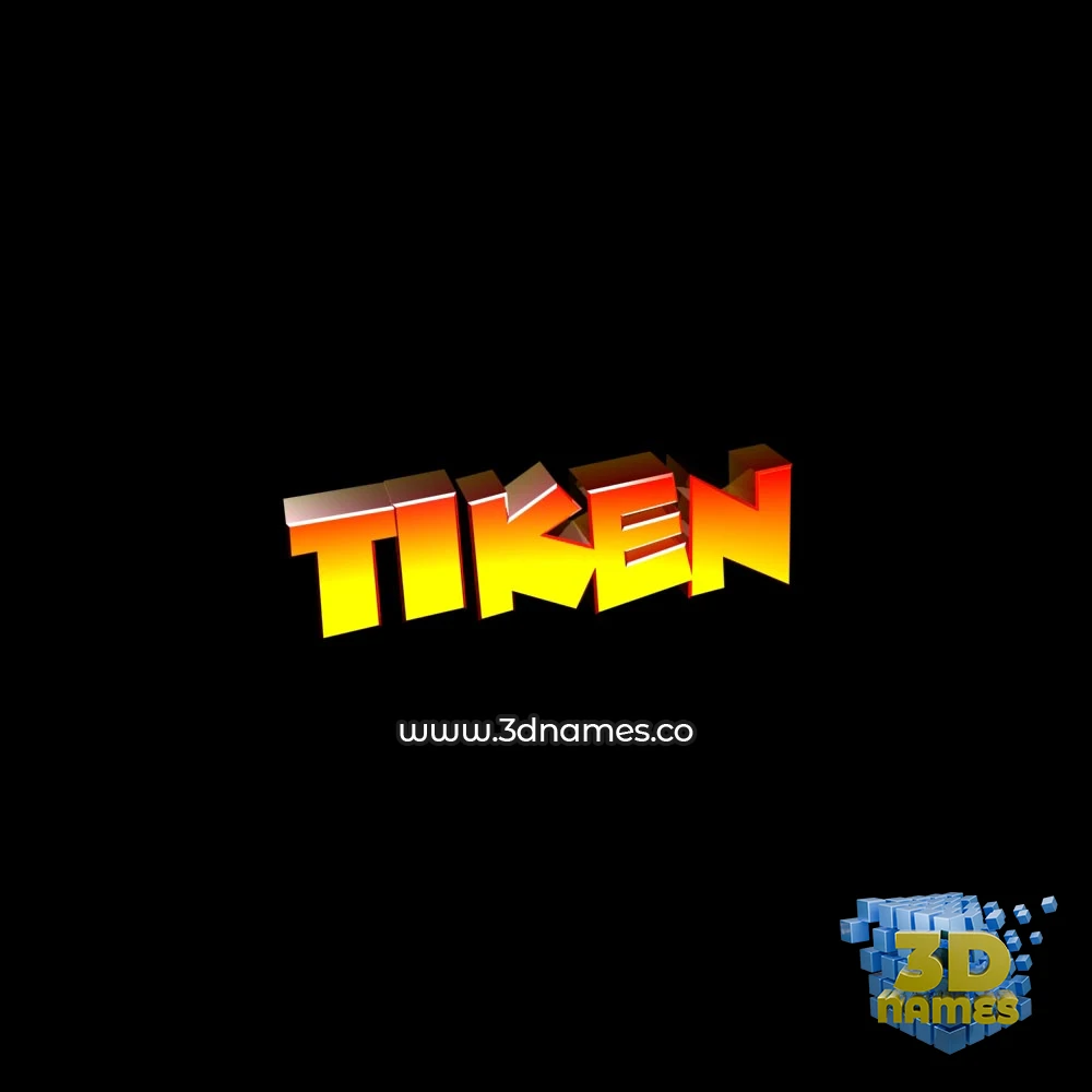 tiken in Black Background style - 3D name wallpaper