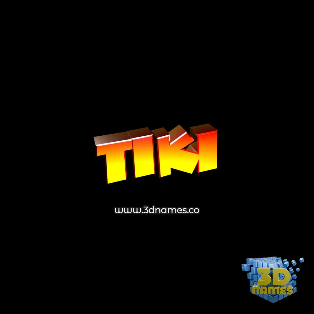 tiki in Black Background style - 3D name wallpaper