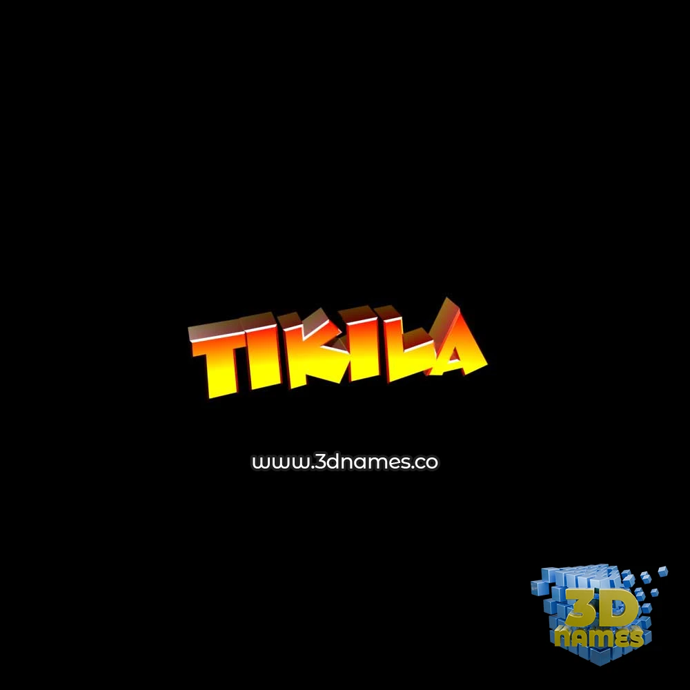 tikila in Black Background style - 3D name wallpaper