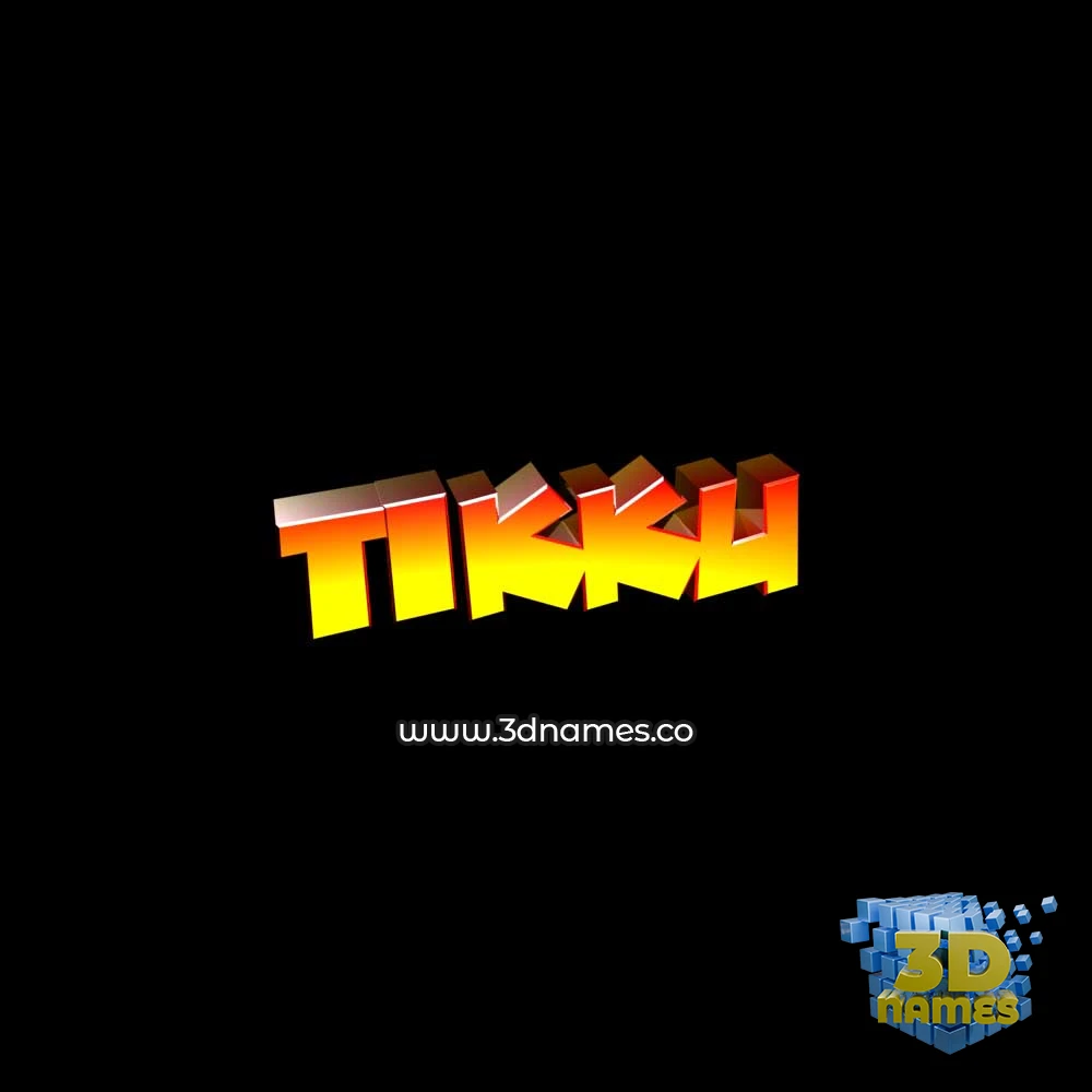 tikku in Black Background style - 3D name wallpaper