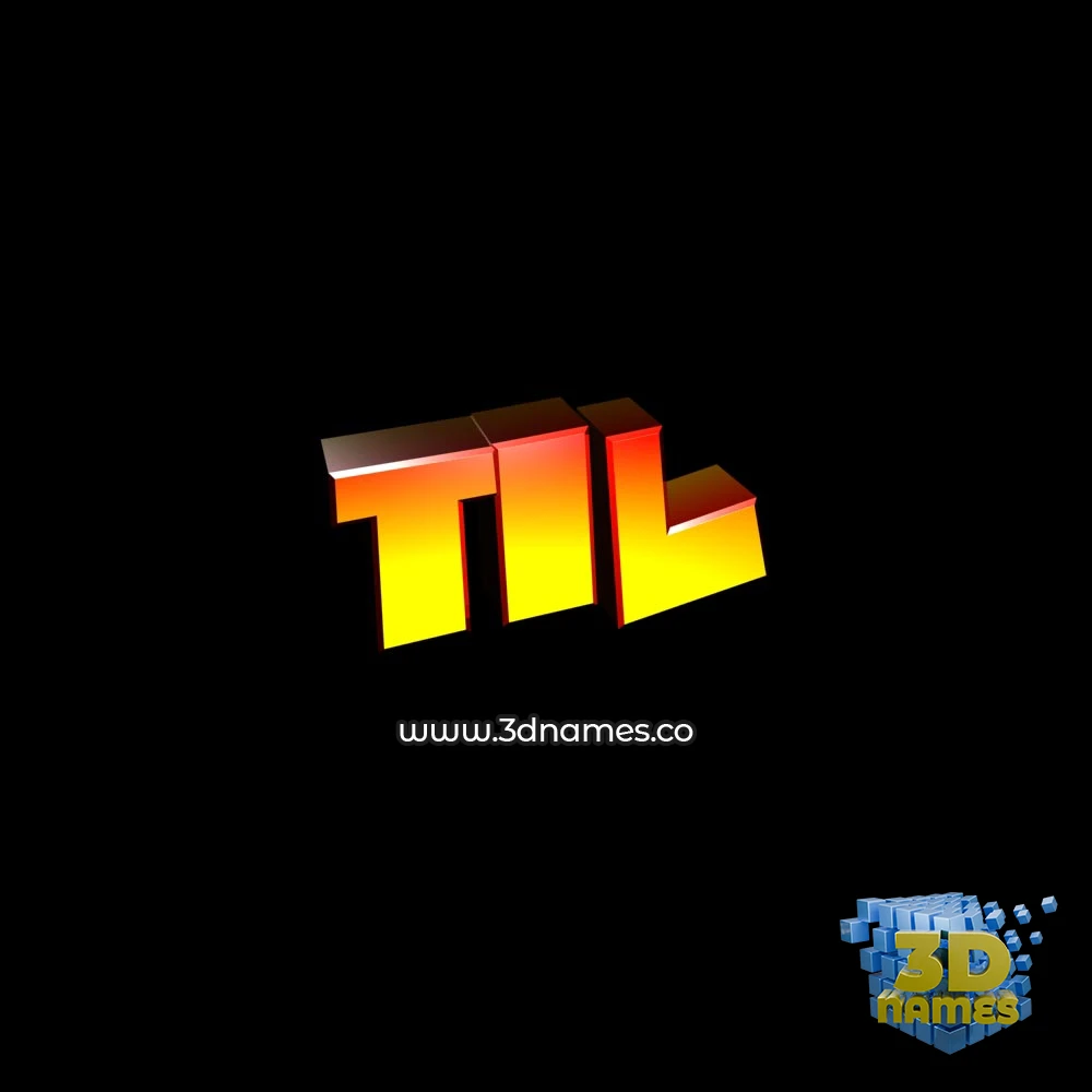 til in Black Background style - 3D name wallpaper