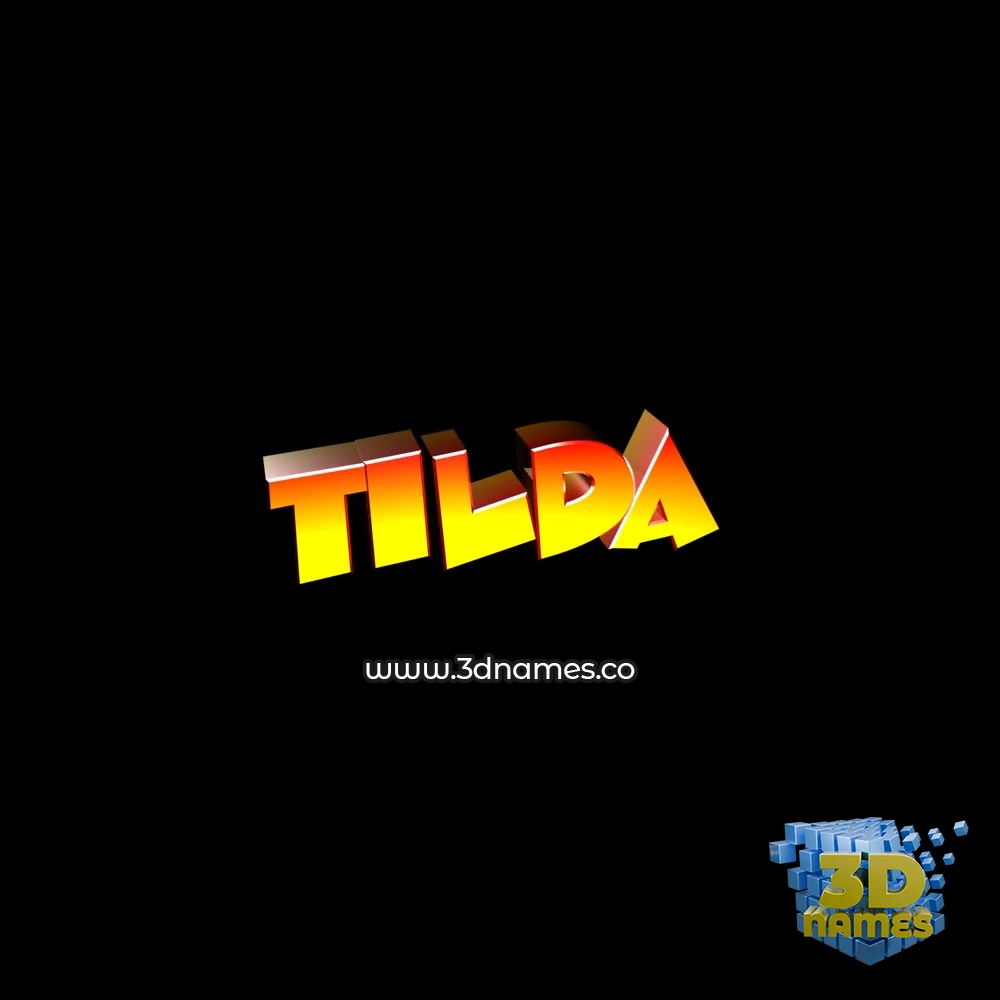 tilda in Black Background style - 3D name wallpaper