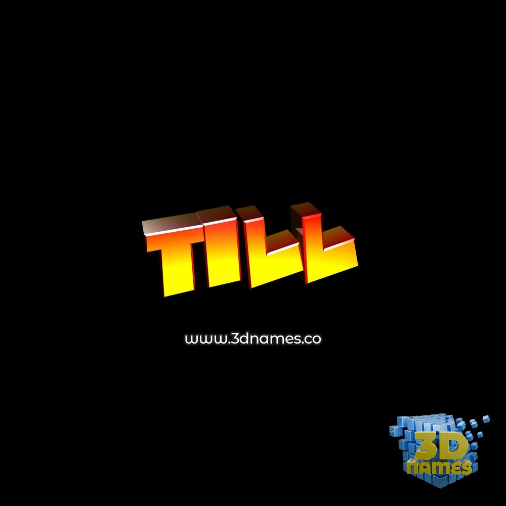 till in Black Background style - 3D name wallpaper