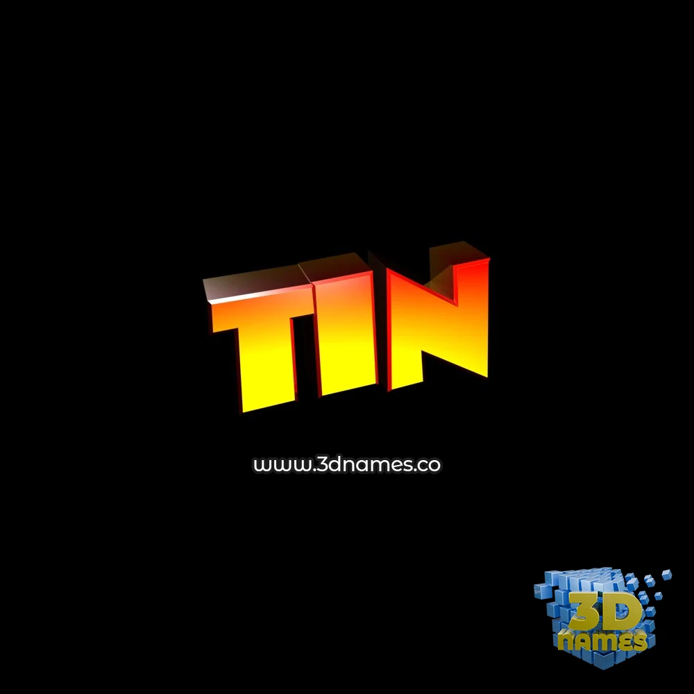 tin in Black Background style - 3D name wallpaper