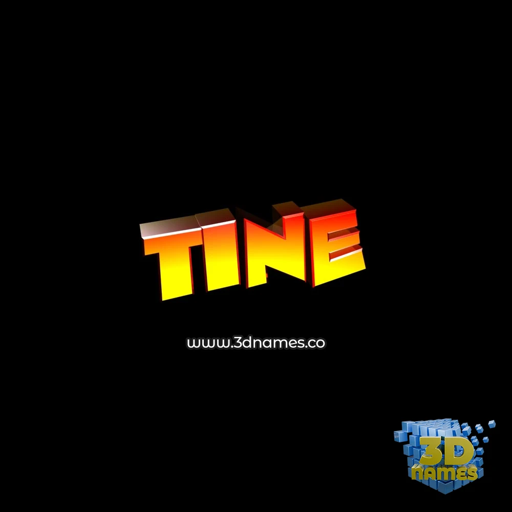 tine in Black Background style - 3D name wallpaper