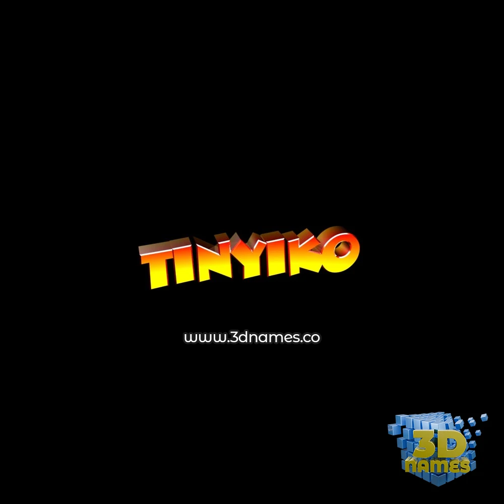 tinyiko in Black Background style - 3D name wallpaper