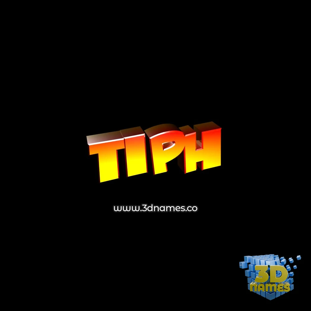 tiph in Black Background style - 3D name wallpaper