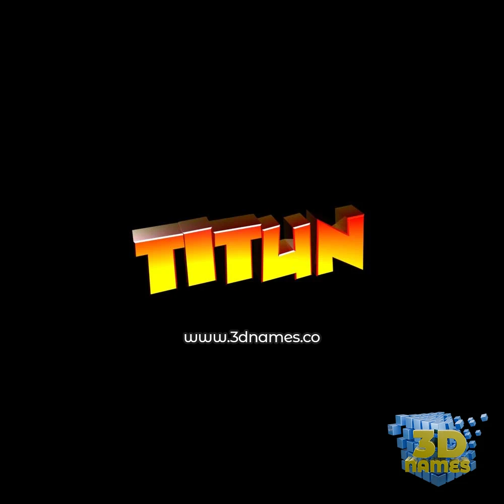 titun in Black Background style - 3D name wallpaper