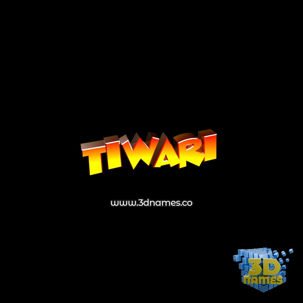 tiwari in Black Background style - 3D name wallpaper