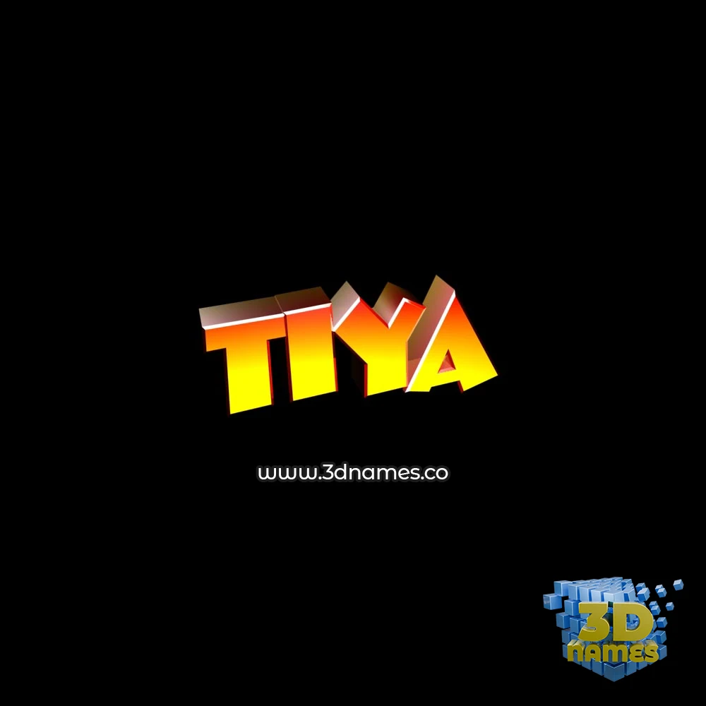 tiya in Black Background style - 3D name wallpaper