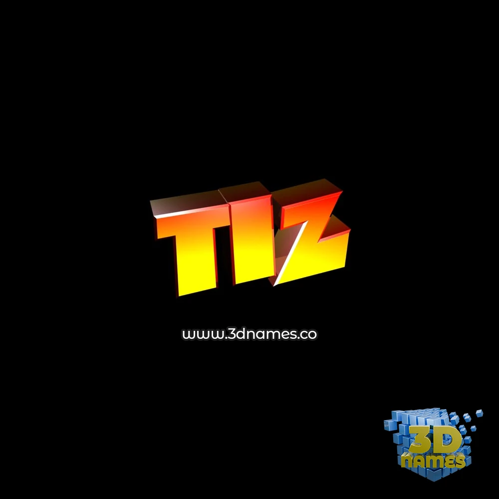 tiz in Black Background style - 3D name wallpaper