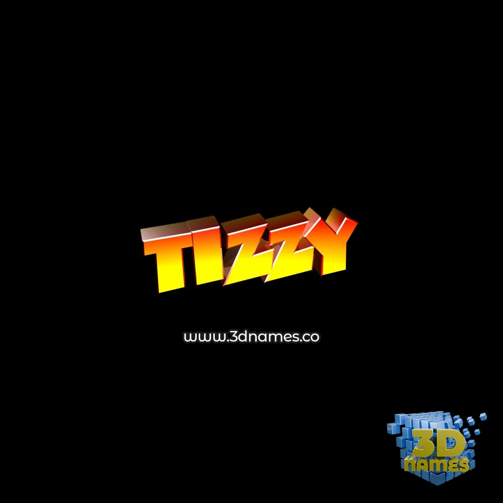 tizzy in Black Background style - 3D name wallpaper