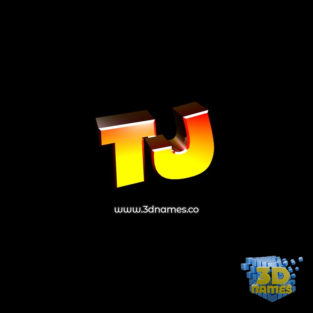 tj in Black Background style - 3D name wallpaper
