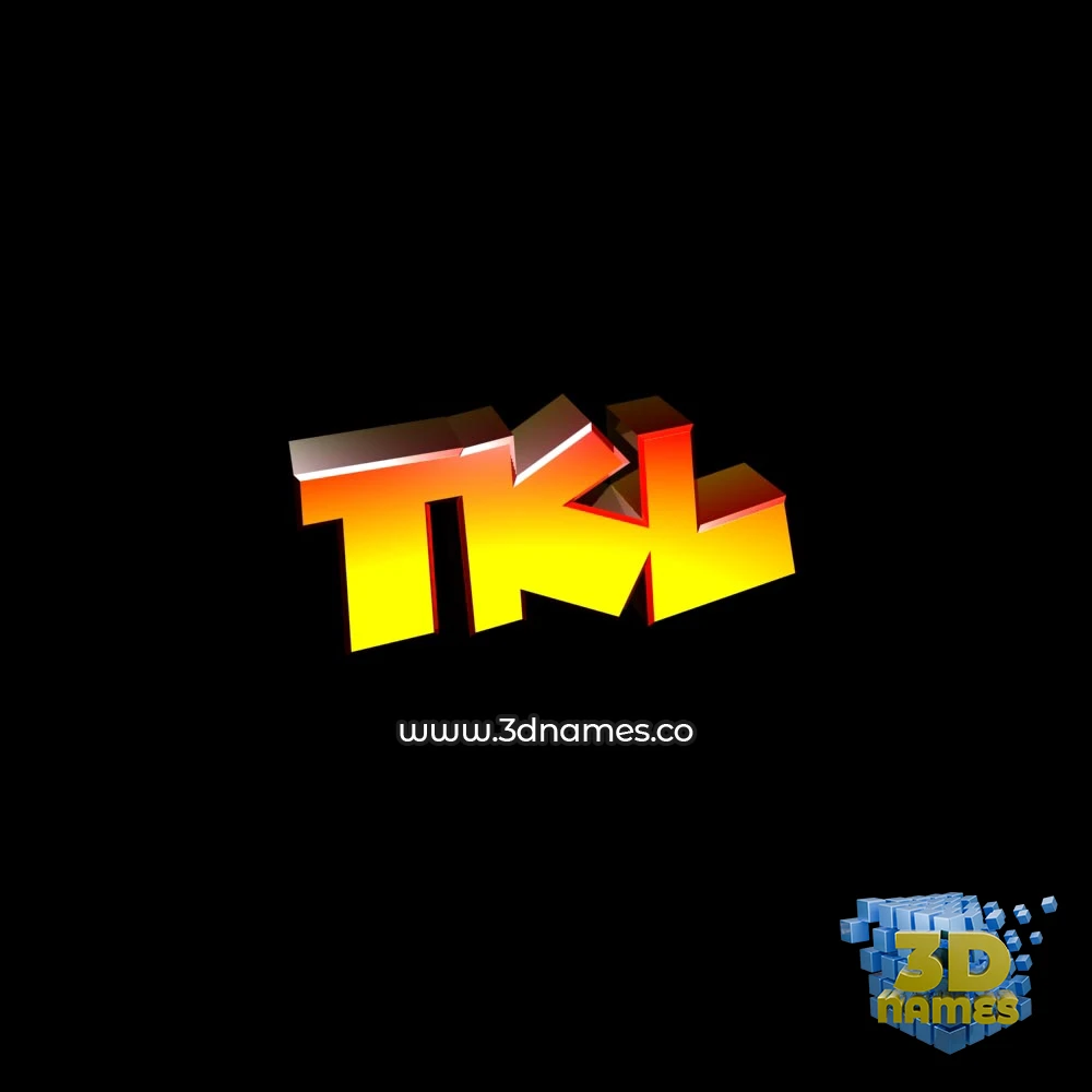 tkl in Black Background style - 3D name wallpaper