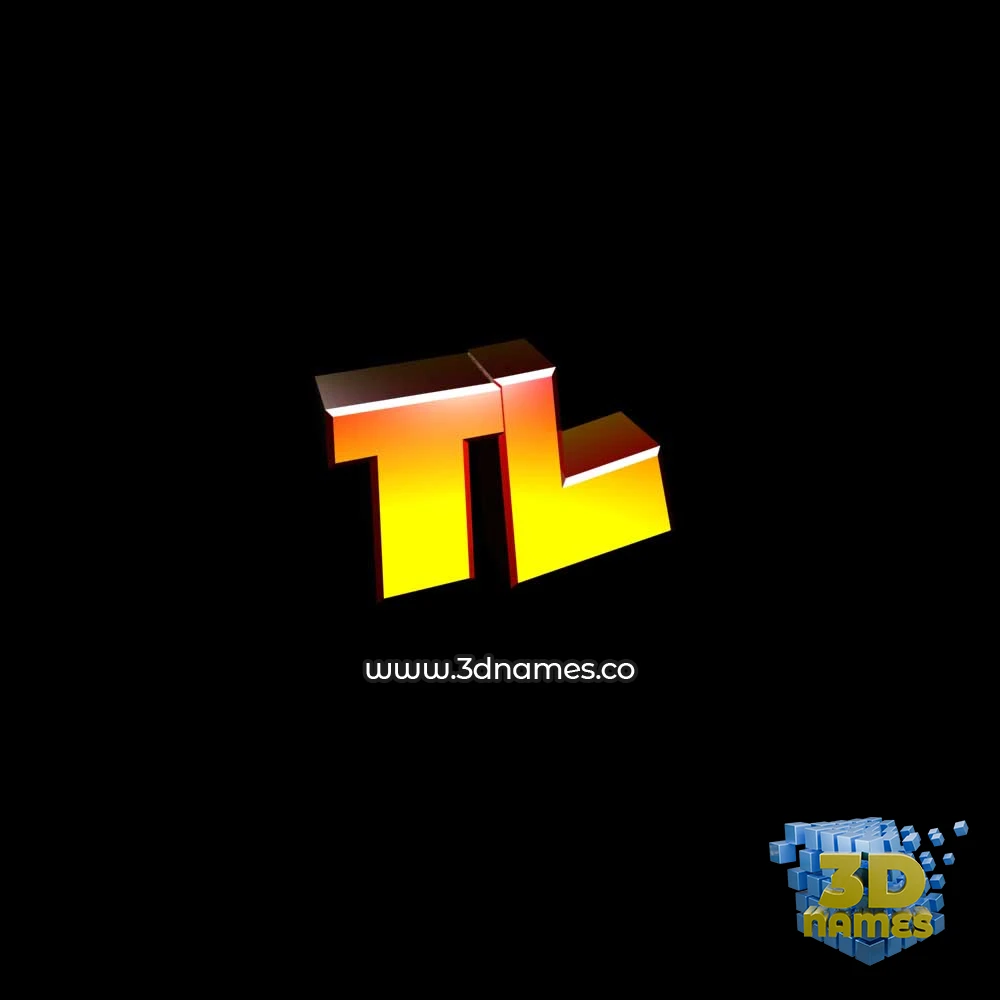 tl in Black Background style - 3D name wallpaper