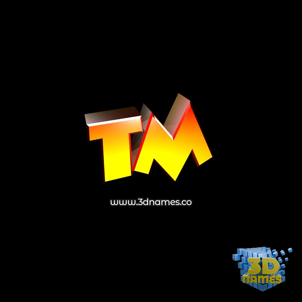 tm in Black Background style - 3D name wallpaper