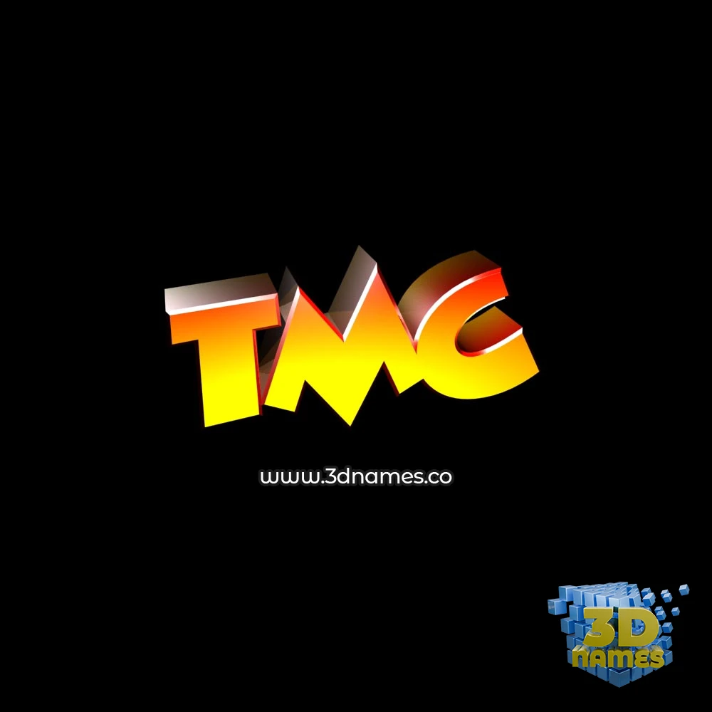 tmc in Black Background style - 3D name wallpaper