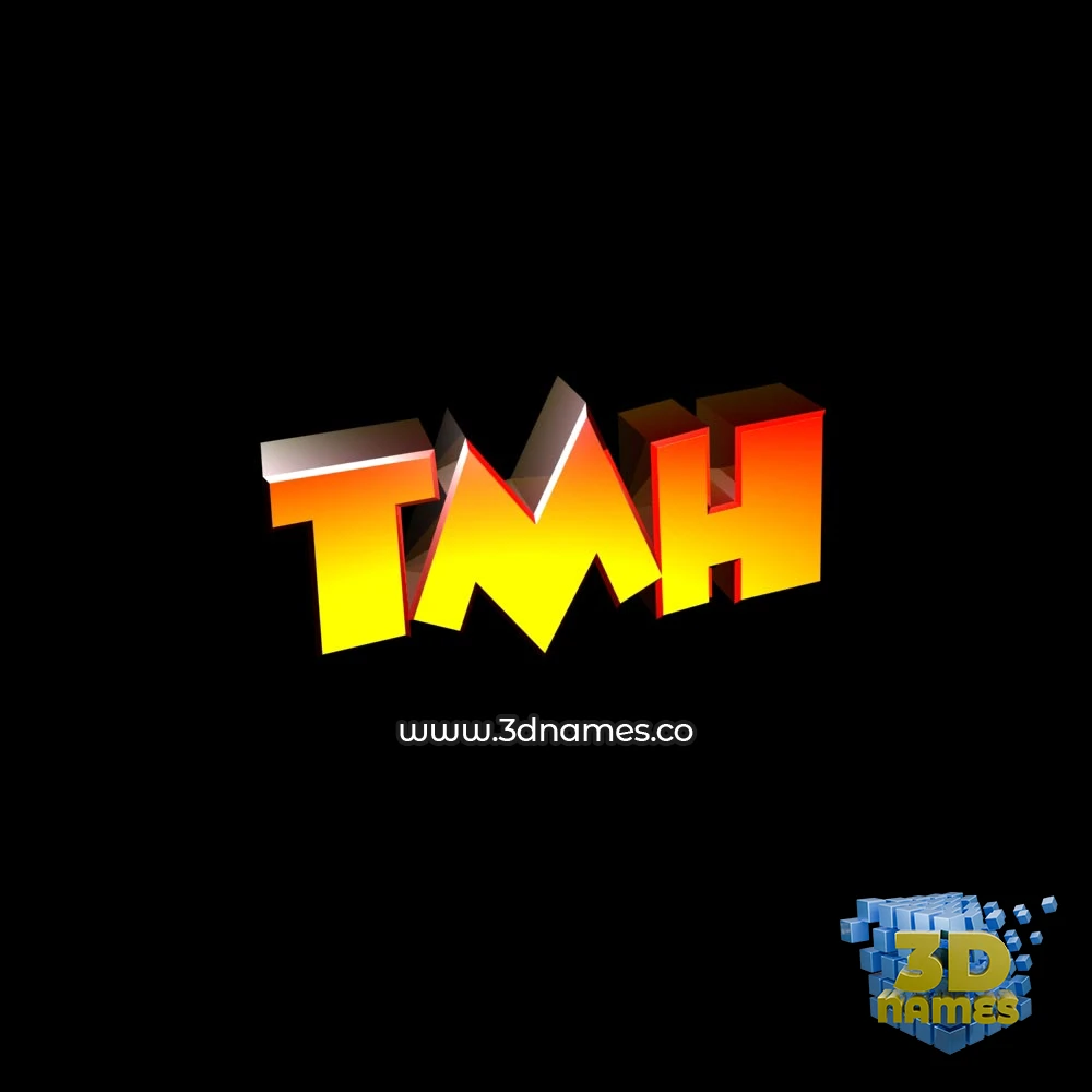 tmh in Black Background style - 3D name wallpaper