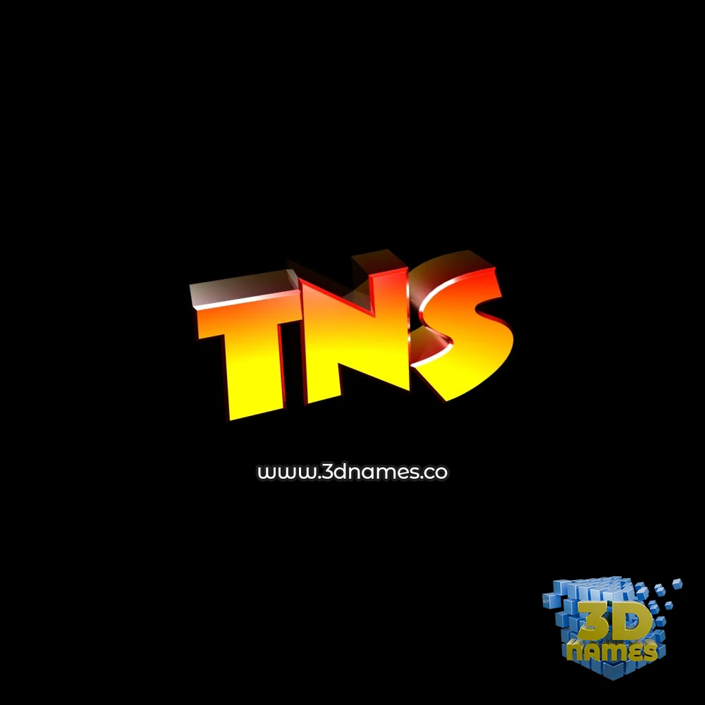 tns in Black Background style - 3D name wallpaper