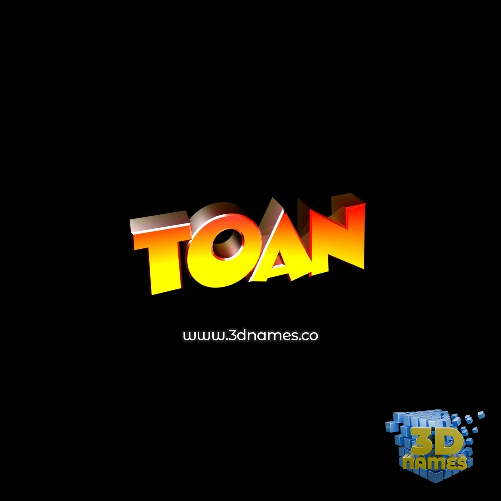 toan in Black Background style - 3D name wallpaper