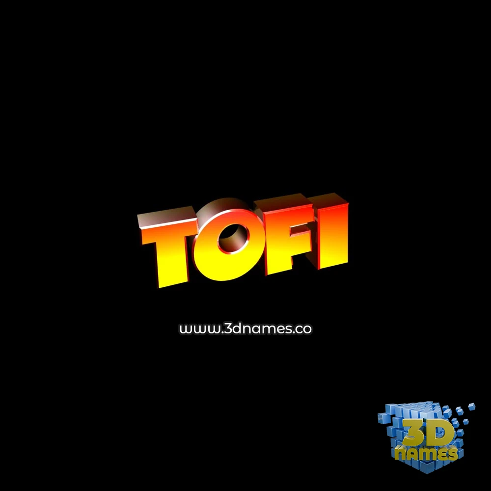 tofi in Black Background style - 3D name wallpaper