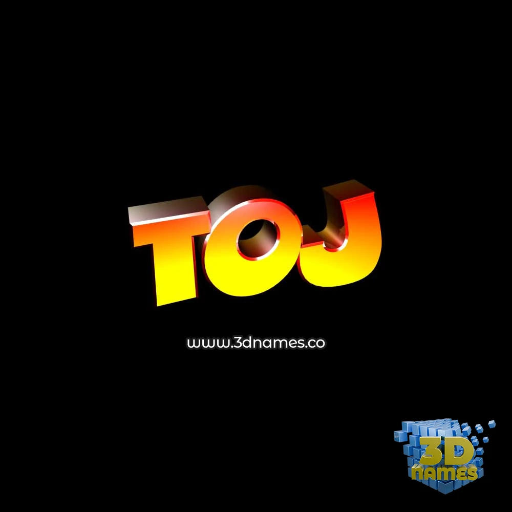 toj in Black Background style - 3D name wallpaper
