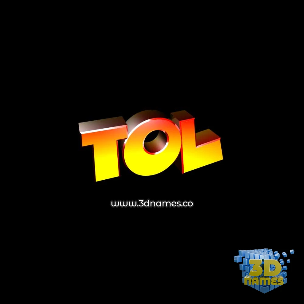 tol in Black Background style - 3D name wallpaper