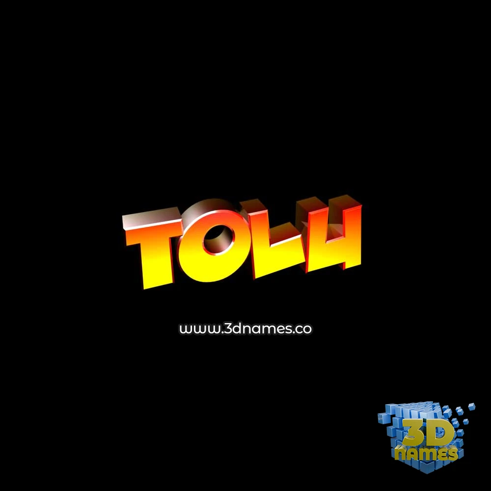 tolu in Black Background style - 3D name wallpaper
