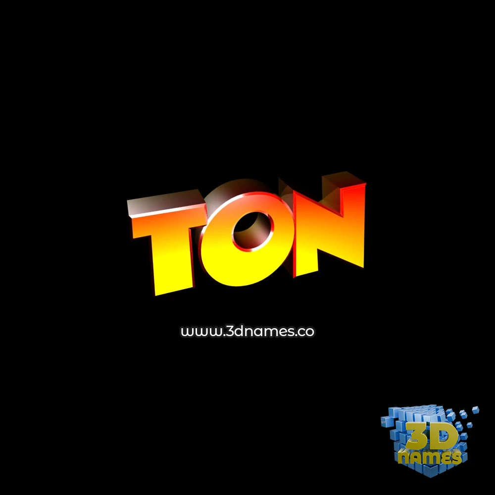 ton in Black Background style - 3D name wallpaper