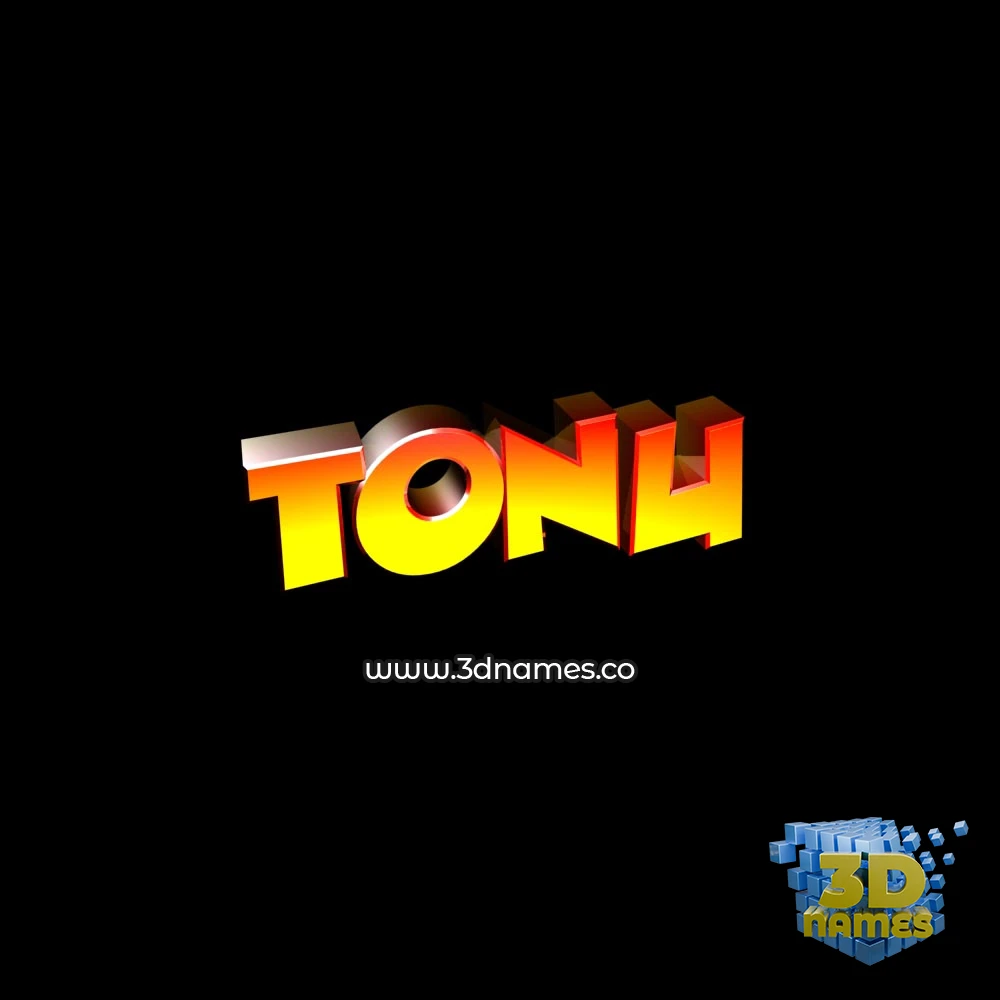 tonu in Black Background style - 3D name wallpaper