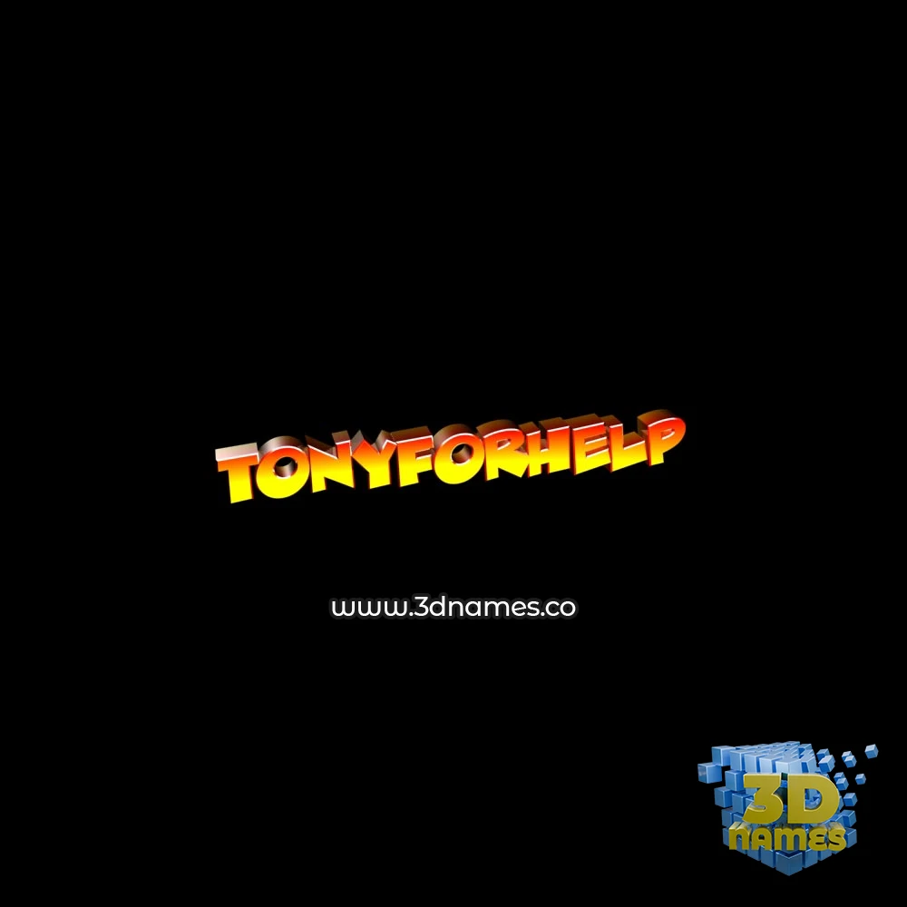 tonyforhelp in Black Background style - 3D name wallpaper