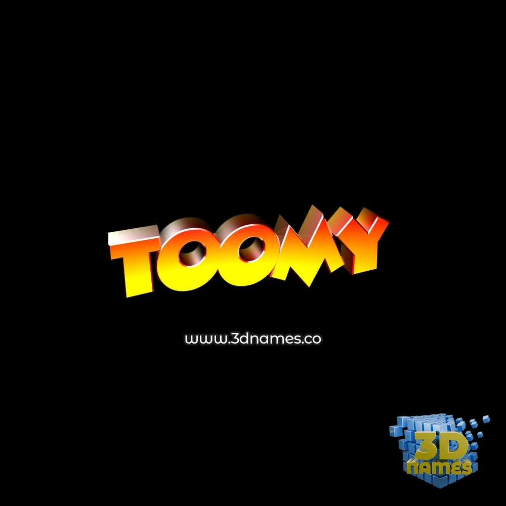 toomy in Black Background style - 3D name wallpaper