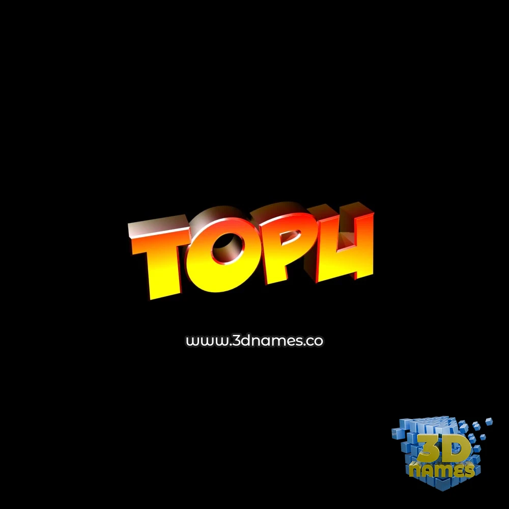 topu in Black Background style - 3D name wallpaper