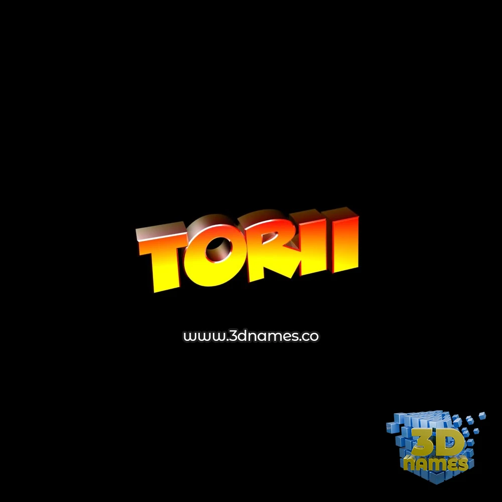 torii in Black Background style - 3D name wallpaper