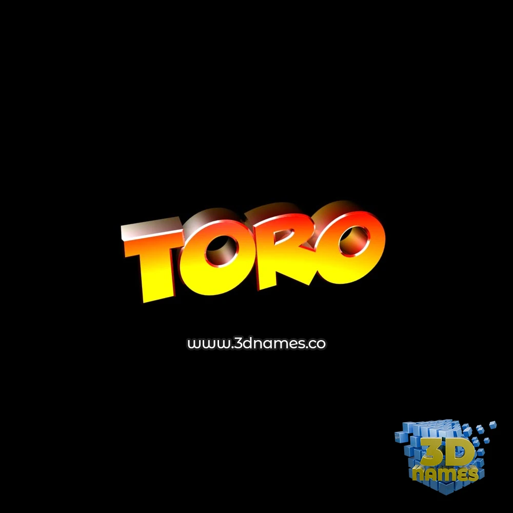 toro in Black Background style - 3D name wallpaper
