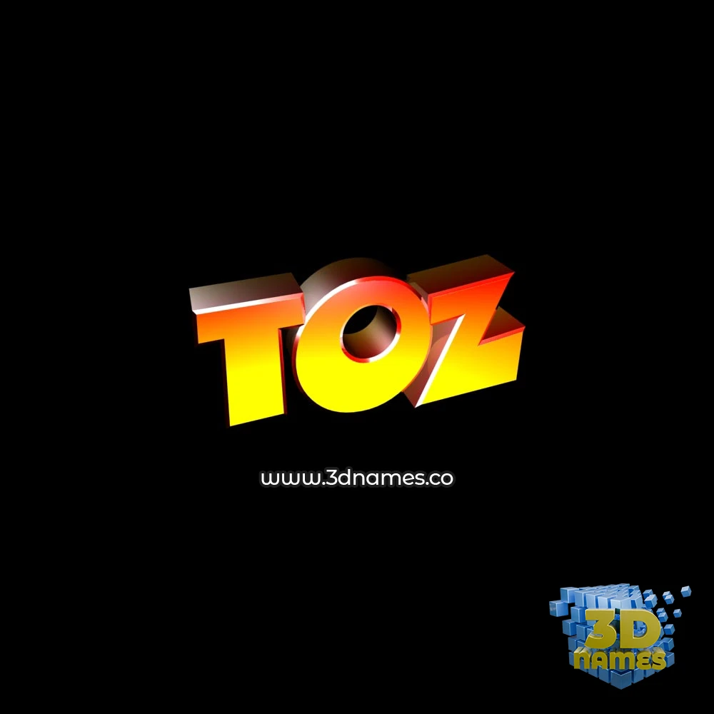 toz in Black Background style - 3D name wallpaper