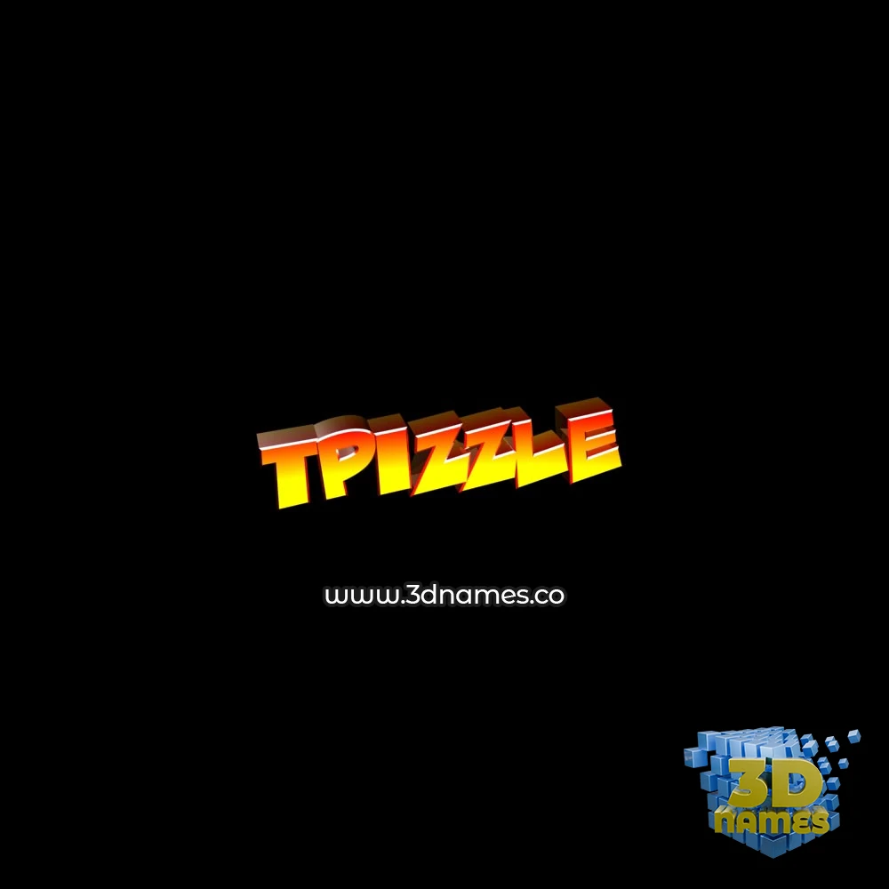 tpizzle in Black Background style - 3D name wallpaper