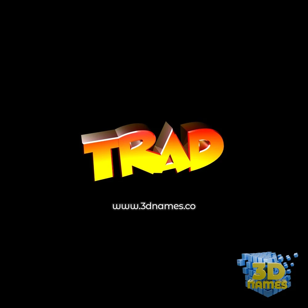 trad in Black Background style - 3D name wallpaper