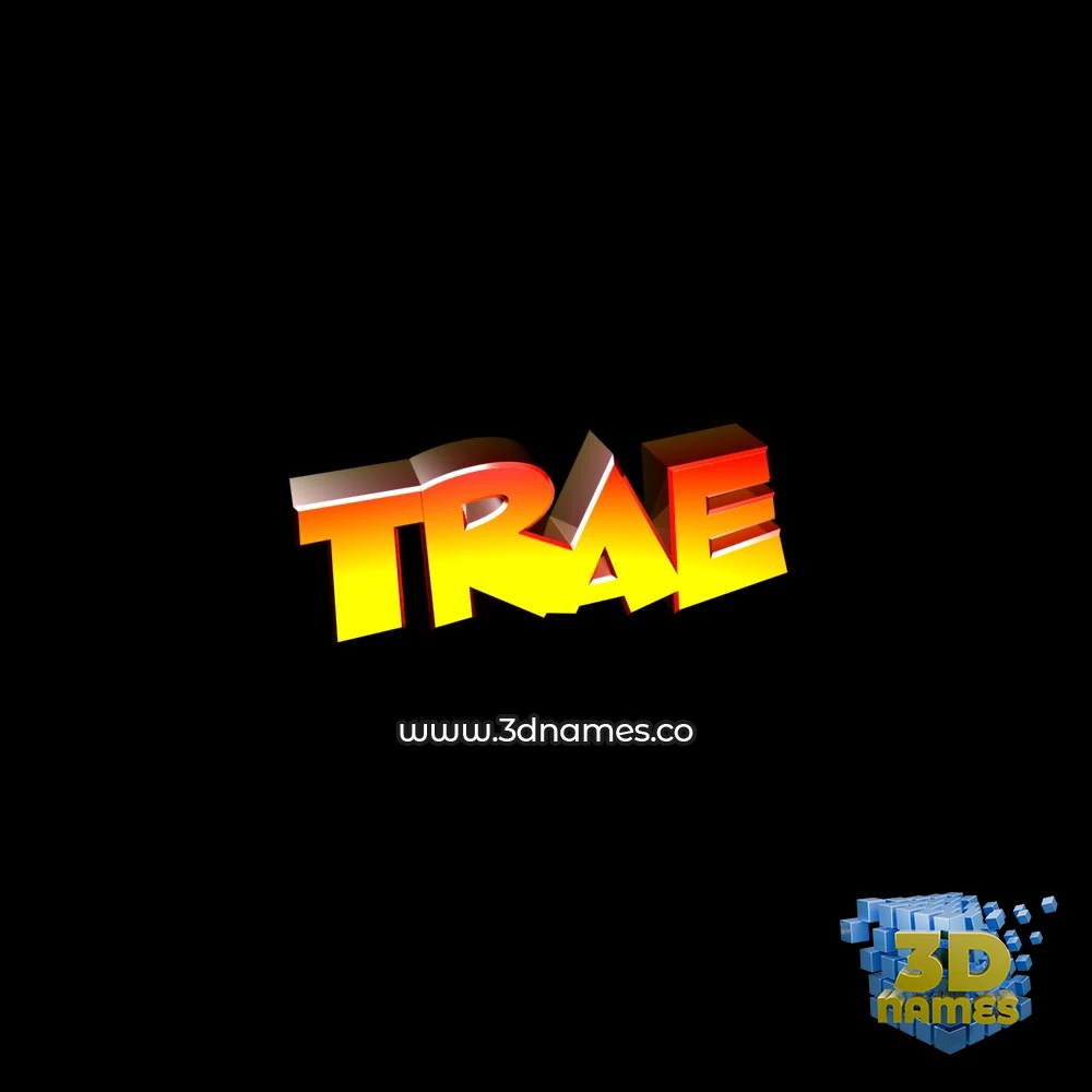 trae in Black Background style - 3D name wallpaper