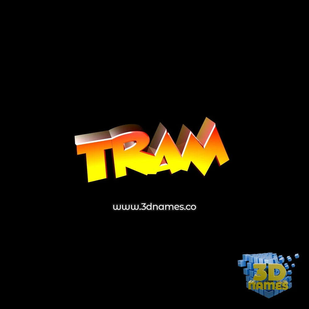 tram in Black Background style - 3D name wallpaper